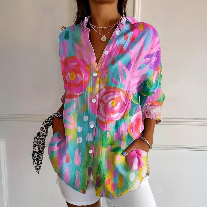 Selina | Blouse with colorful print