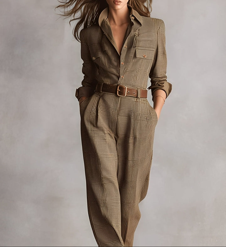 Celia | Jumpsuit a Cuadros con Detalles Sofisticados