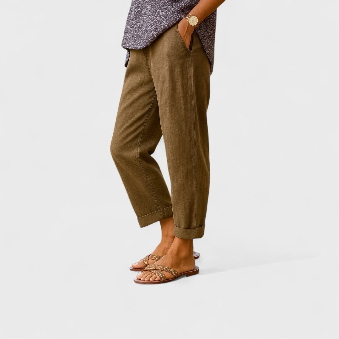 Otýlie - Pantalones de lino y algodón para verano