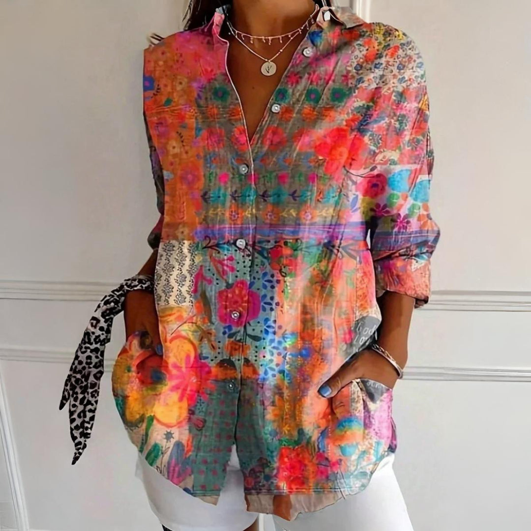 Selina | Blouse with colorful print