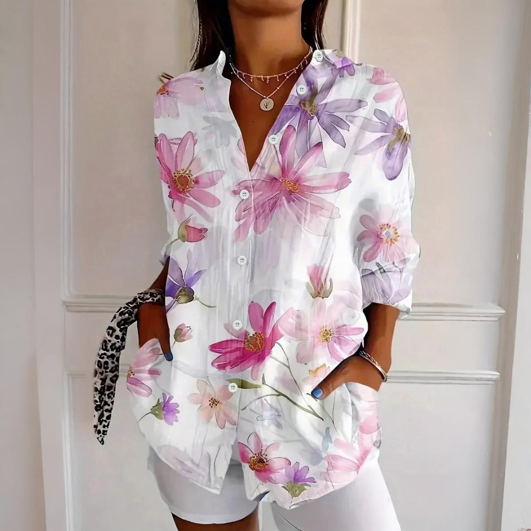 Selina | Blouse with colorful print