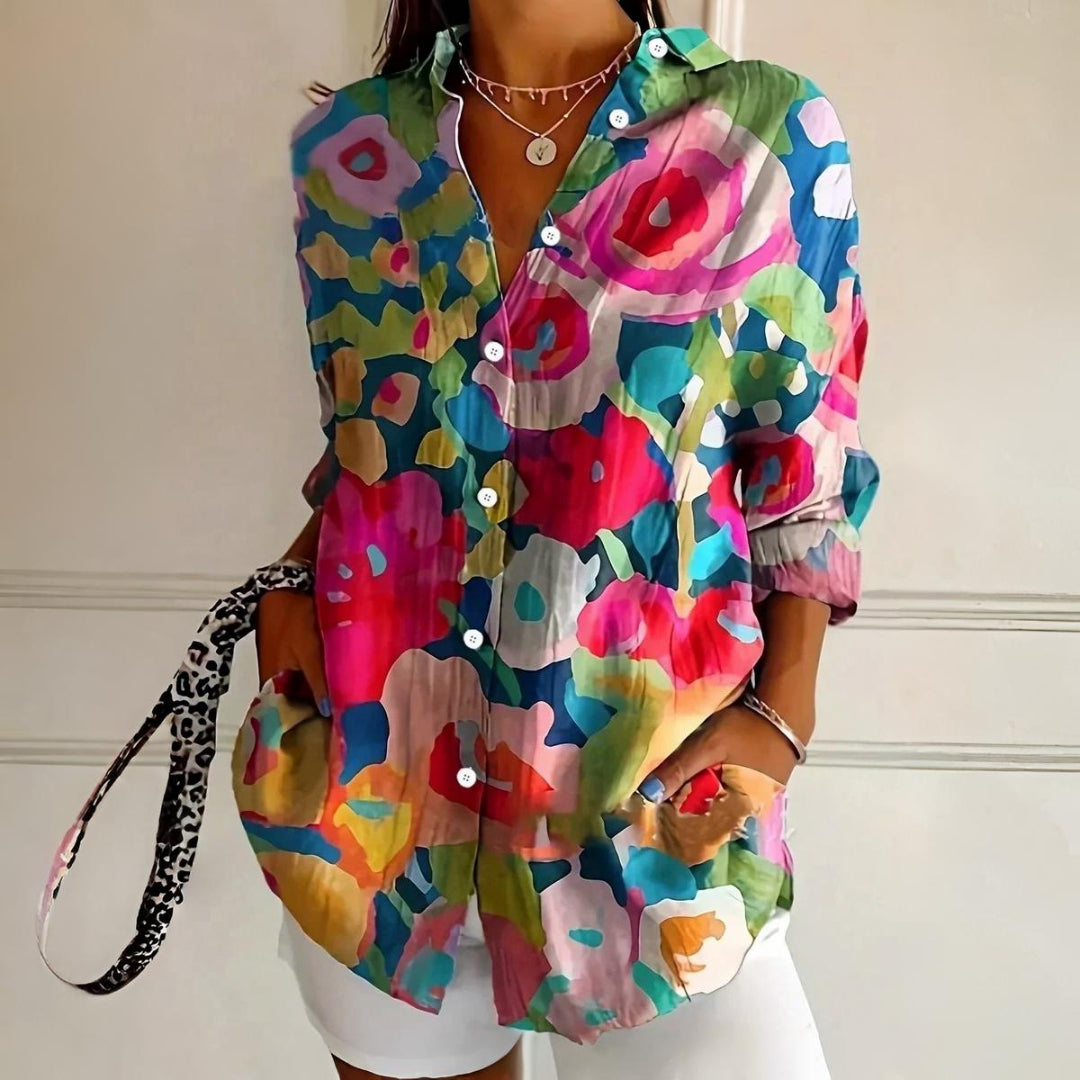 Selina | Blouse with colorful print