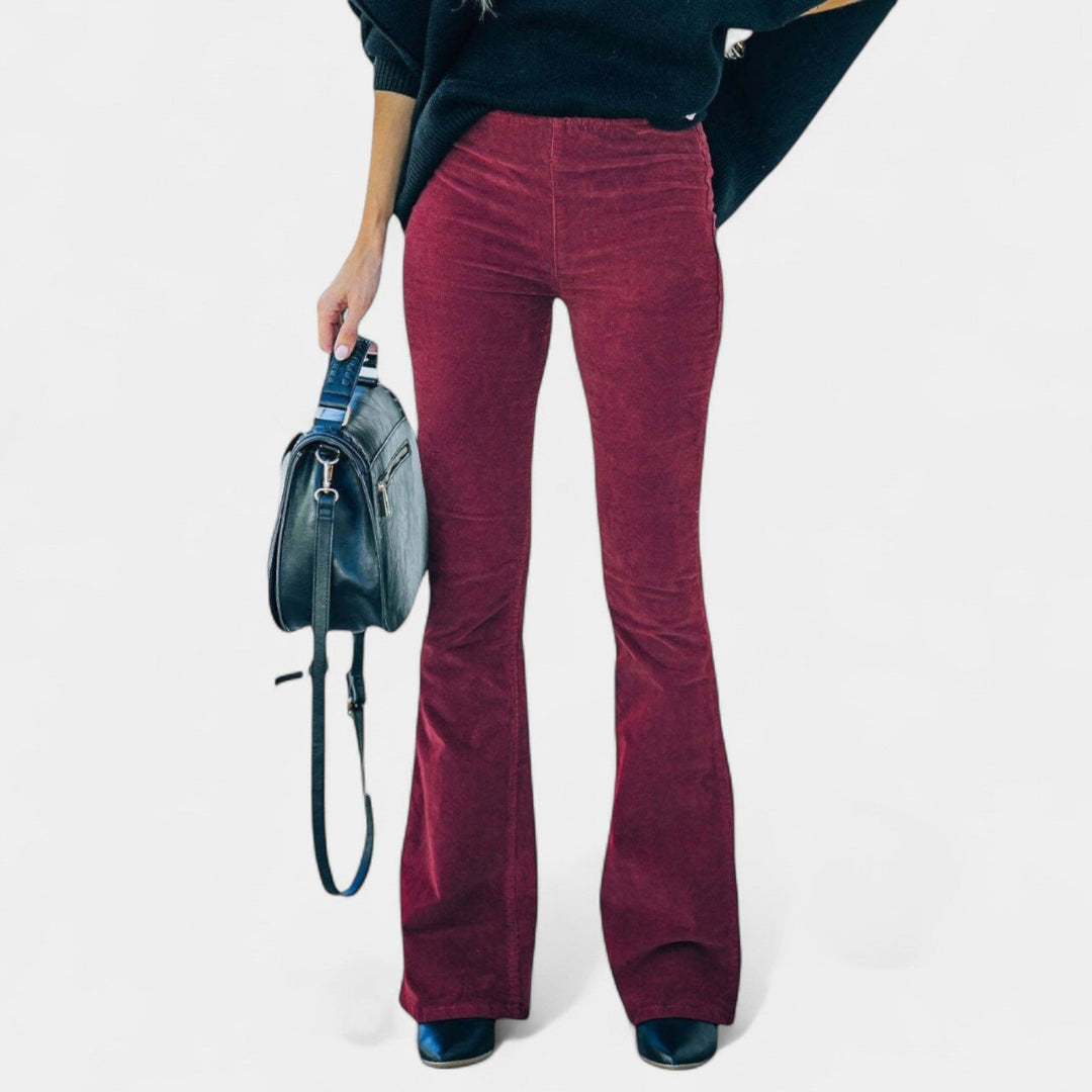 Renata – Pantalón de terciopelo de pierna ancha