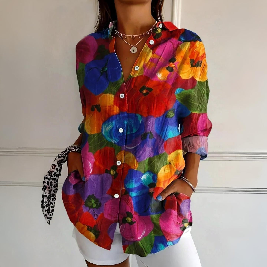 Selina | Blouse with colorful print