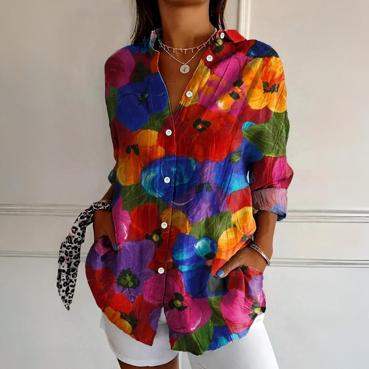 Selina | Blouse with colorful print
