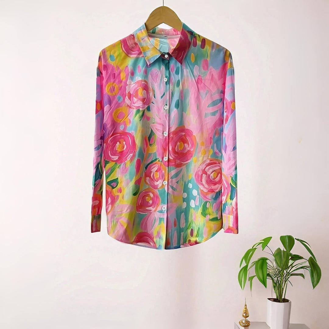 Selina | Blouse with colorful print