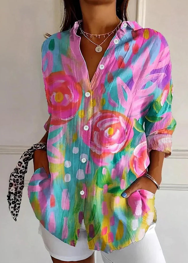Selina | Blouse with colorful print