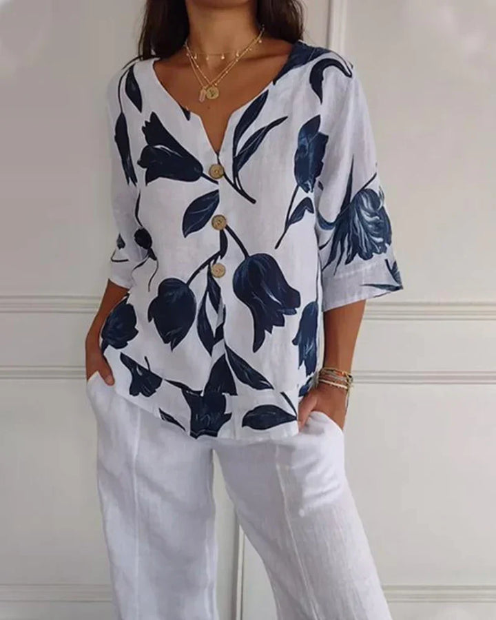 Eliana | Blouse décontractée à imprimé floral