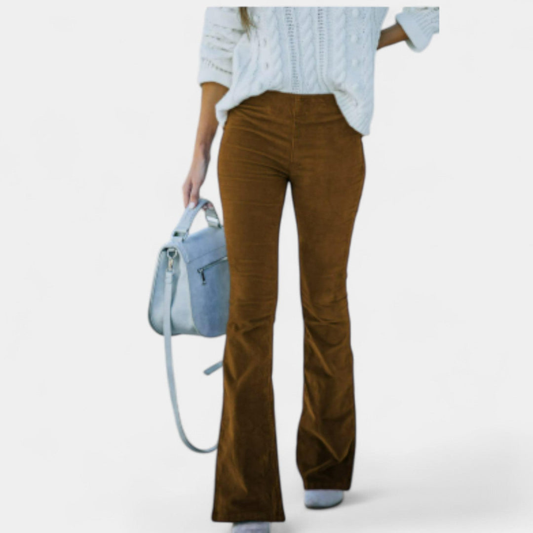 Renata – Pantalón de terciopelo de pierna ancha