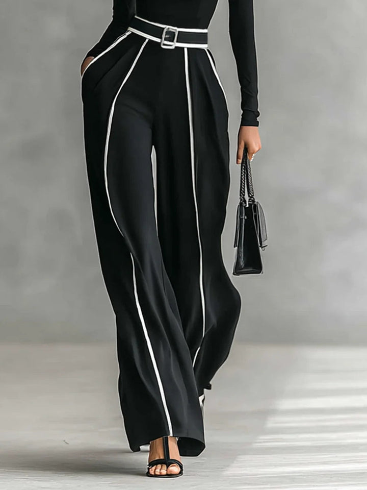 Emma | Stylish two-piece set with high neck and wide-leg pants