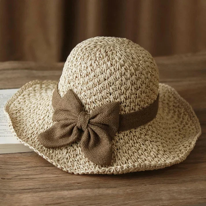 Lucía - Sombrero de paja con lazo retro